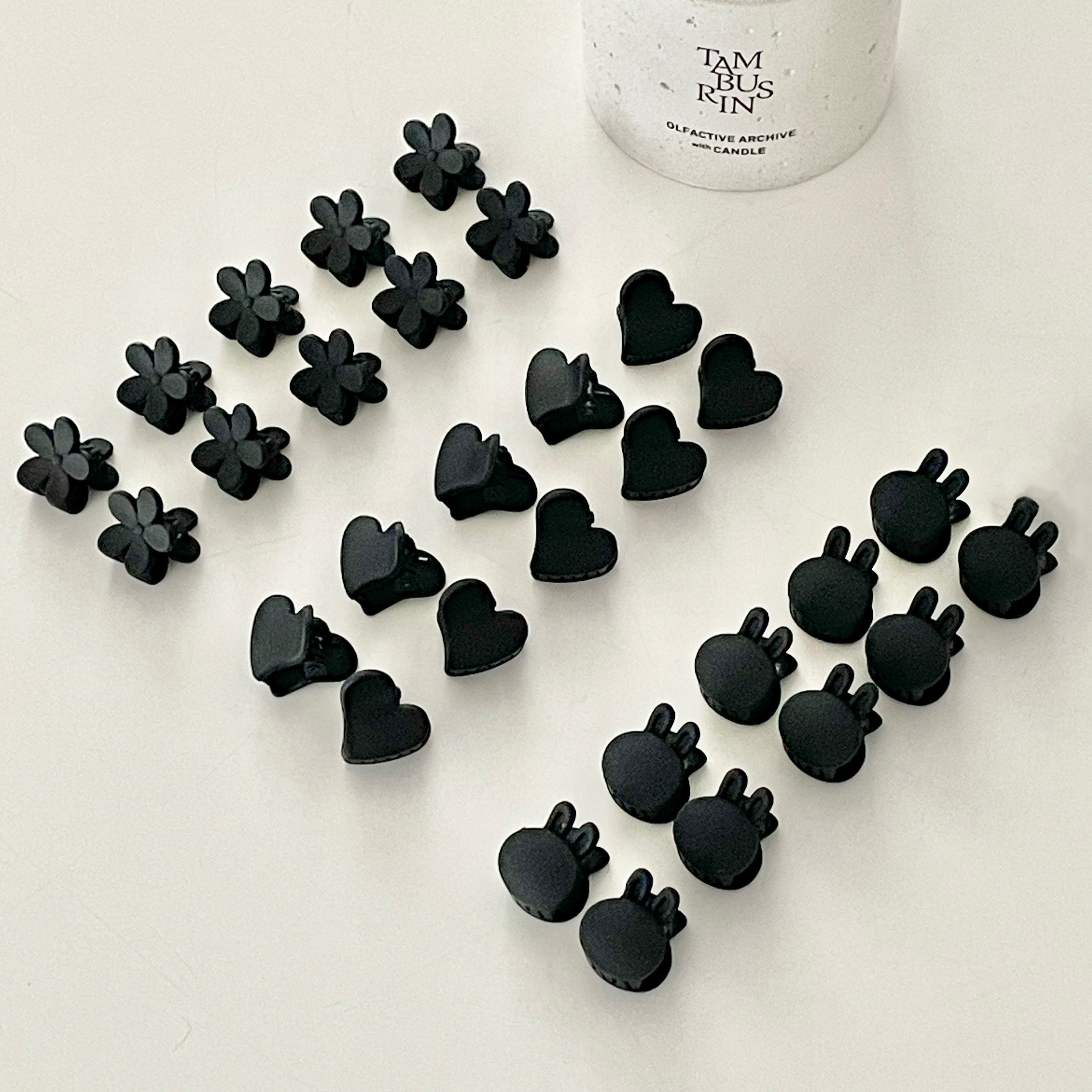 해피제이 무광 대용량 미니 집게핀 플라워 10p + 하트 10p + 레빗 10p 세트 4,900원