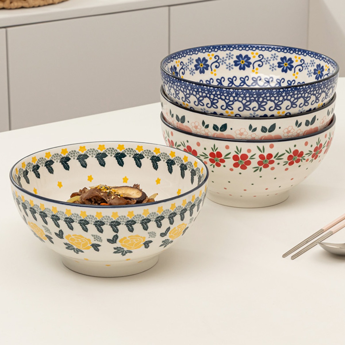 프라카 폴란드풍 도자기 면기 4P 세트 29,900원