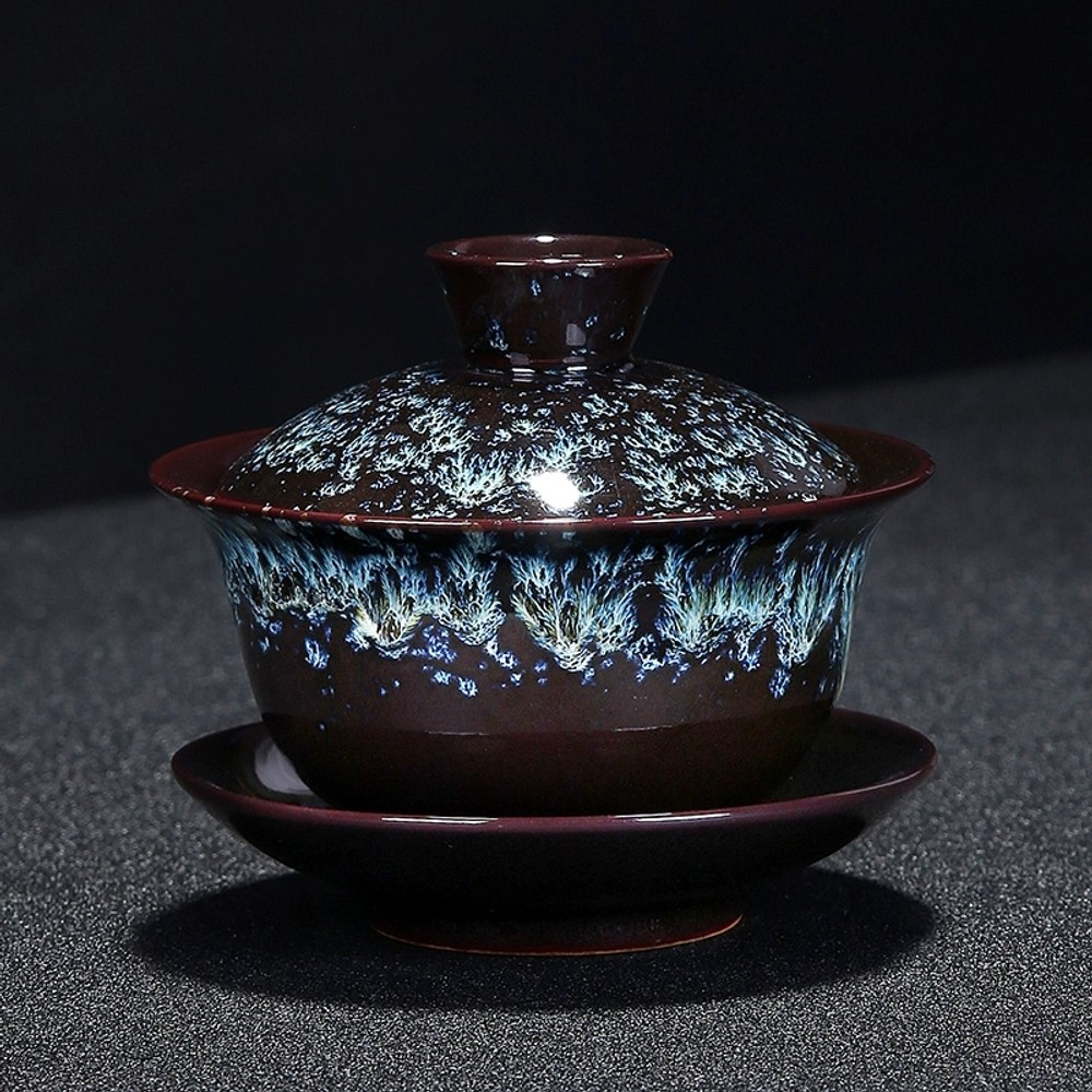 개완 수제 도자기 찻잔 경덕진 다기 세트 뚜껑포함 14,000원