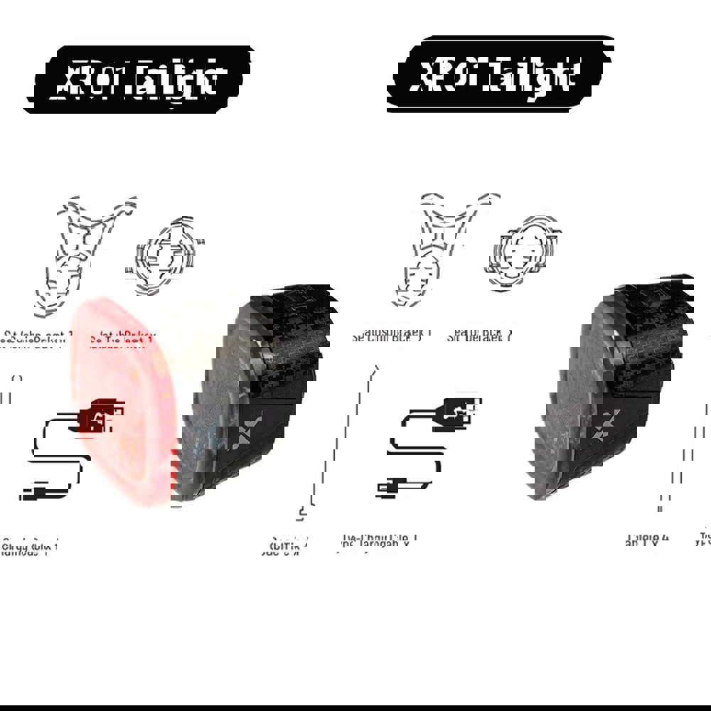 XOSS XR01 자전거 후미등 스마트 자동 브레이크 감지 후미등, LED 충전 방수 사이클링 미등, 액세서리 15,000원