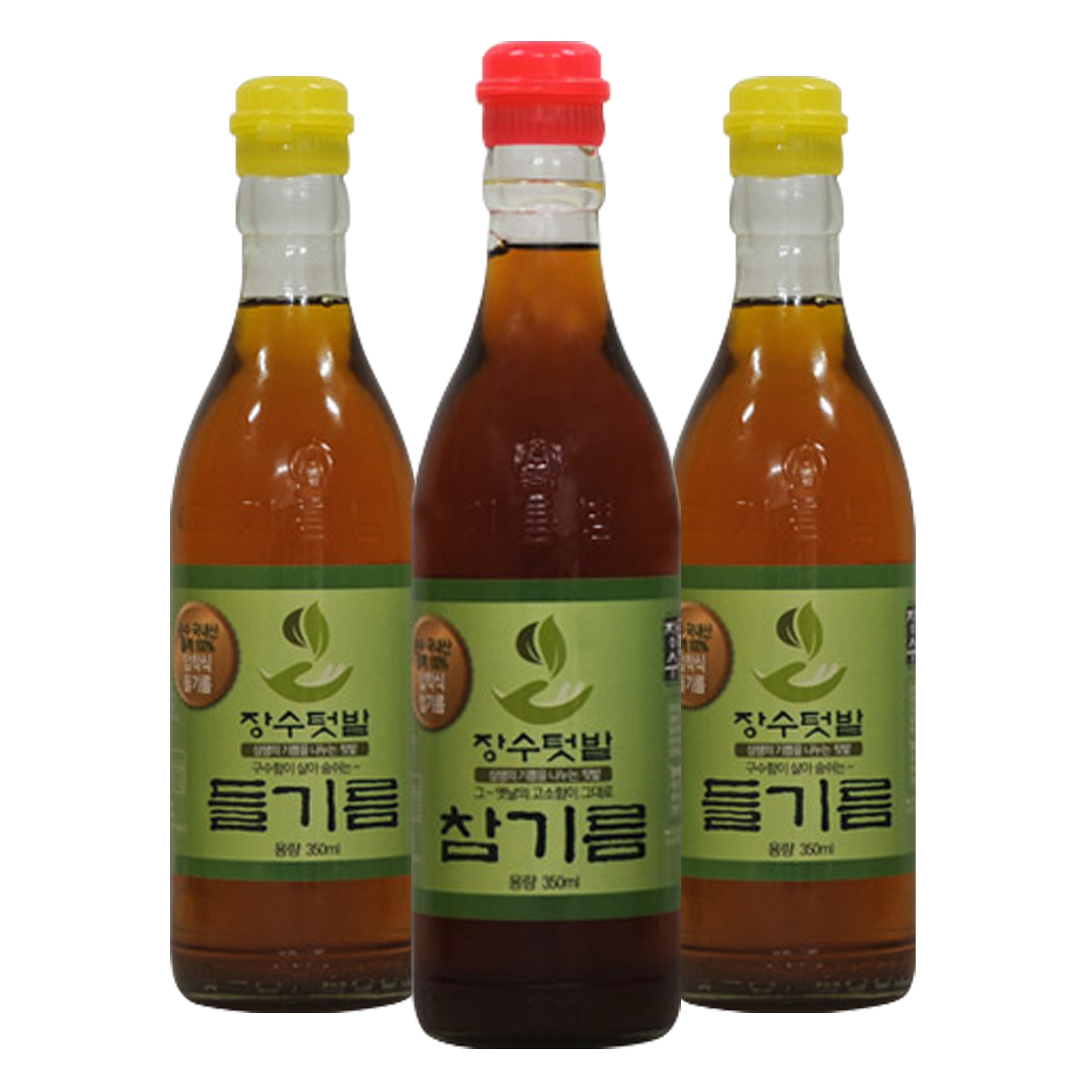 장수텃밭 국내산 참기름1병 + 들기름2병, 350ml, 3병 97,700원