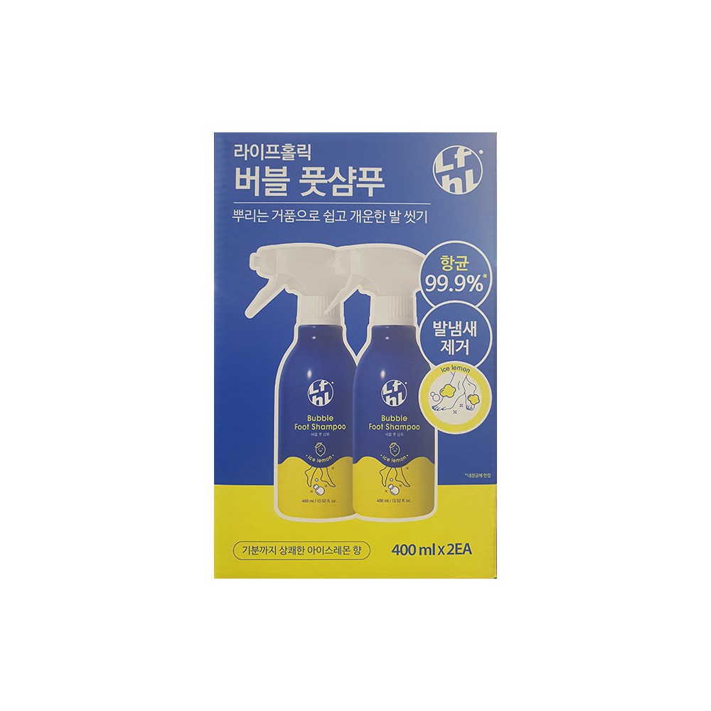 라이프홀릭 버블 풋샴푸 아이스레몬 400ml x 2입 14,450원