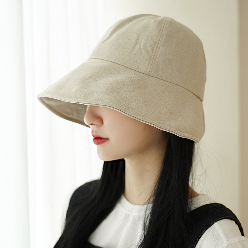 이코마켓 국내제작 고퀄 여성 봄 여름모자 코튼 린넨 햇빛차단 벨크로 벙거지모자 가을 여자 버킷햇 썬캡모자 17,900원