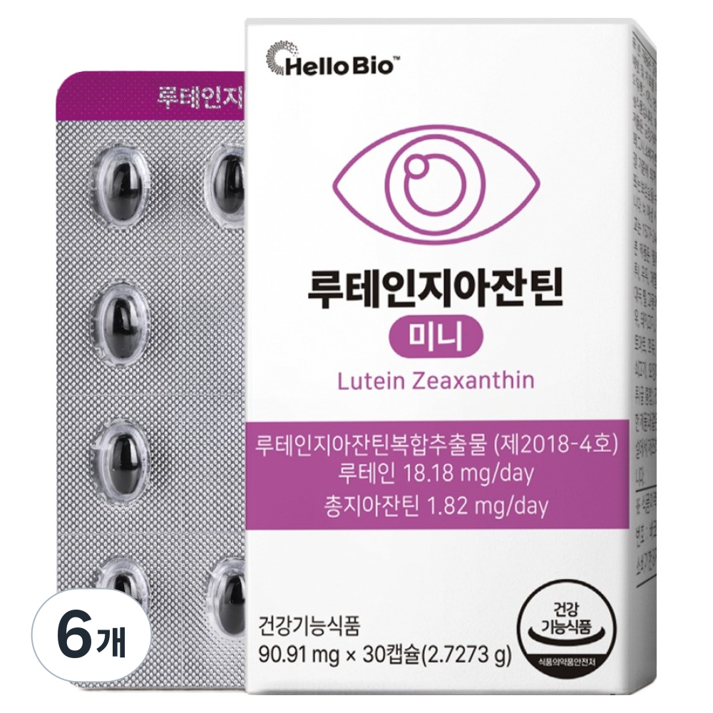 헬로바이오 루테인 지아잔틴 미니 2.7273g, 30정, 6개 22,800원