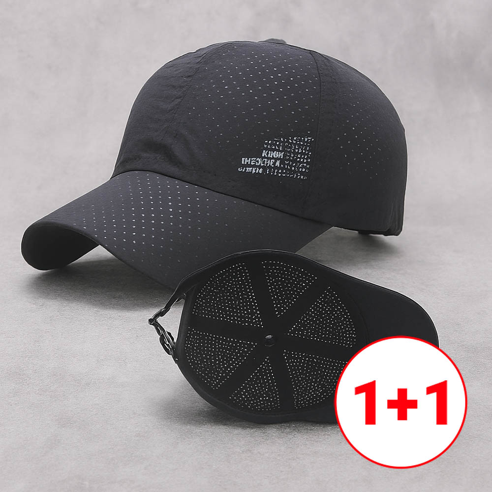 1+1 러닝모자 런닝 마라톤 테니스 트레일 등산 작업현장 스포츠모자, 블랙+네이비 12,800원
