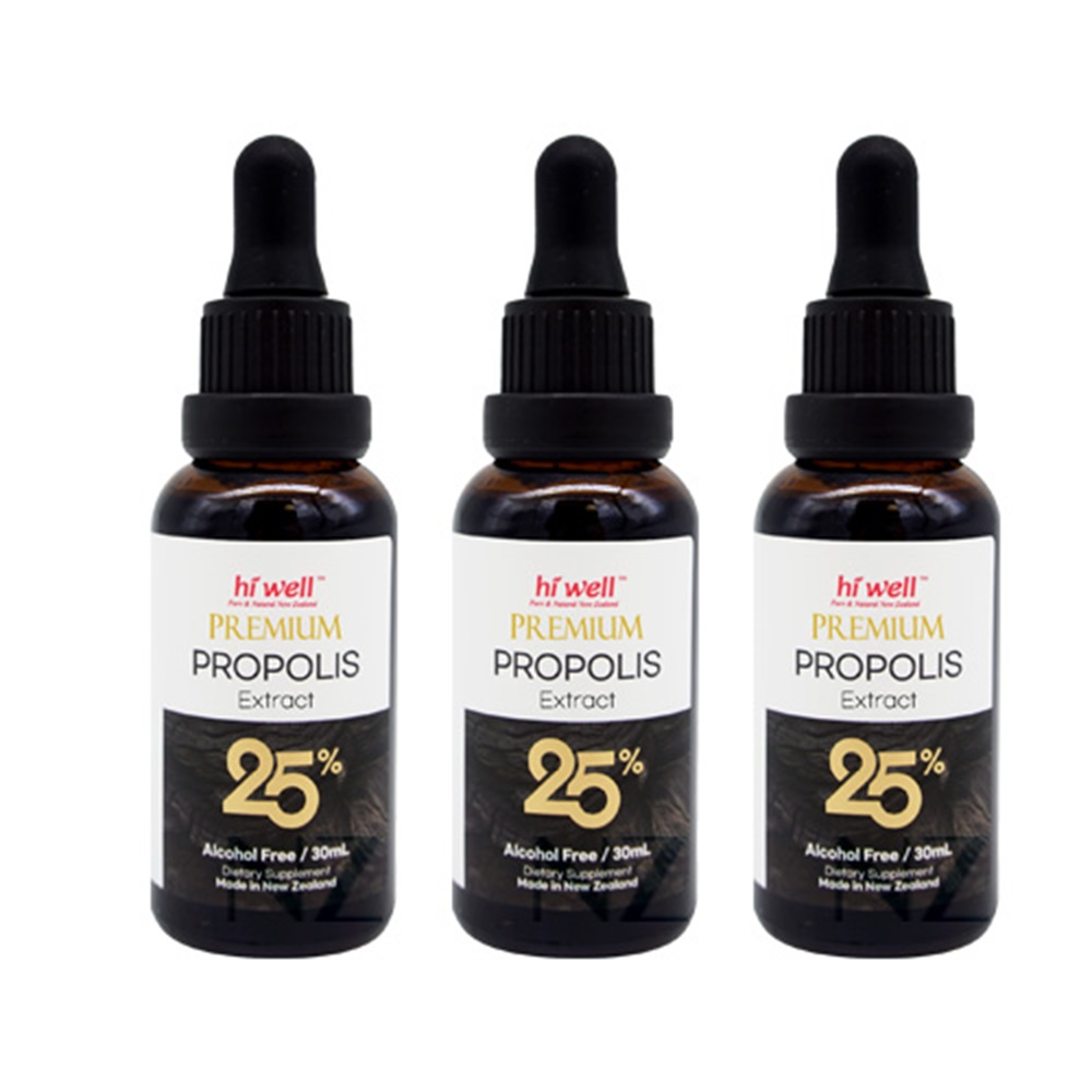 [뉴질랜드본사배송] 하이웰 프리미엄 액상형 프로폴리스 익스트렉트 무알콜 스포이드 25% 30ml 3통 110,750원