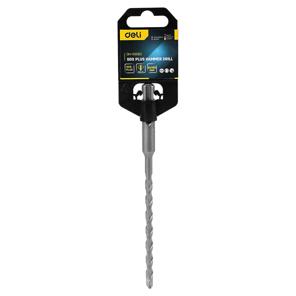 델리 툴즈 SDS Plus 텅스텐 스틸 다용도 해머 드릴 지름 6mm  x 160mm 실버 EDH-Y06160 1,290원