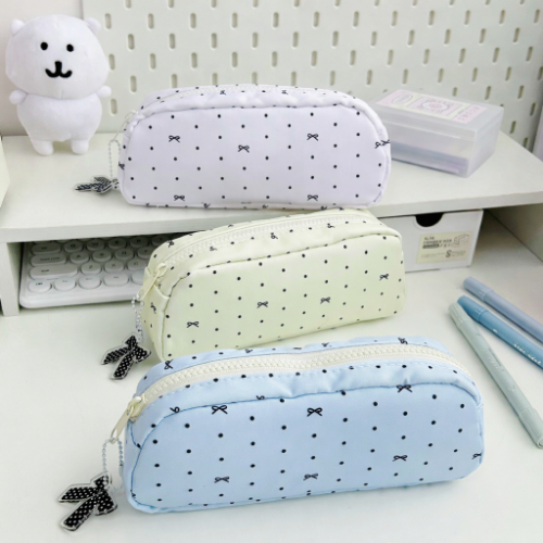 일상채움 도토 리본 필통 파우치, 1개, 화이트 7,900원