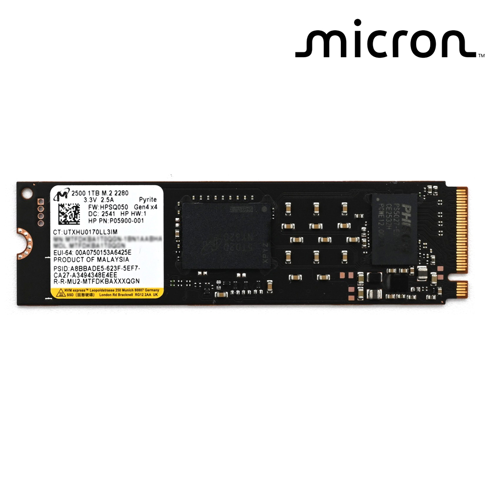 마이크론 Crucial 2500 M.2 SSD NVMe 1TB PCIe4.0x4 Gen4 279,000원