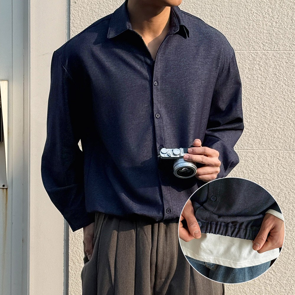 M-6XL 쏙쏙셔츠 데님 자동넣입 긴팔셔츠 남자빅사이즈 청남방 E밴딩 39,900원