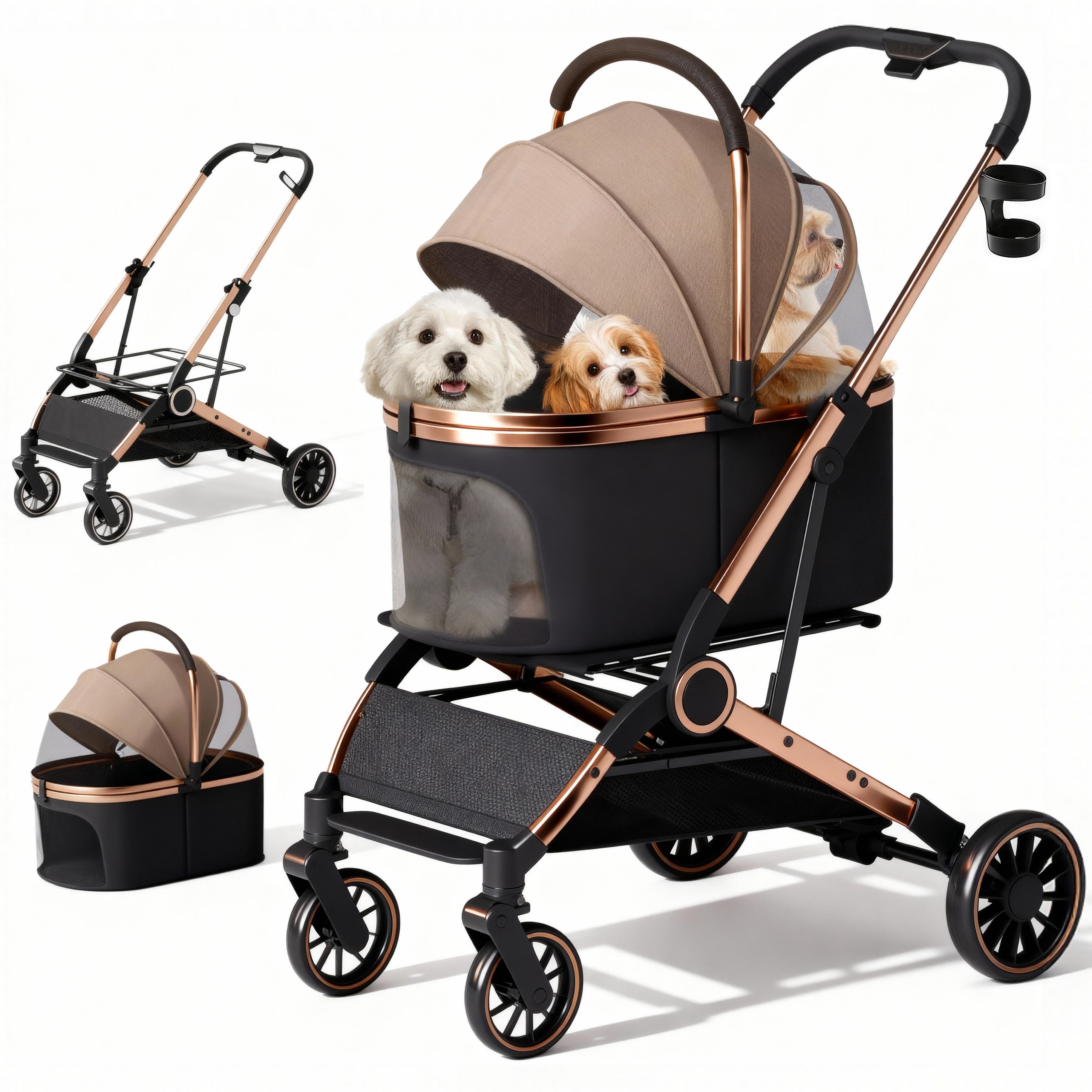 PawJoy 강아지 유모차 퀵폴딩 디럭스, 강아지유모차 개모차 고양이유모차 109,990원