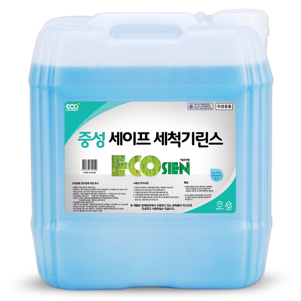 에코지엥 중성 세이프 식기세척기린스 18.75L 1종 원료사용, 18.75L, 1개 15,900원