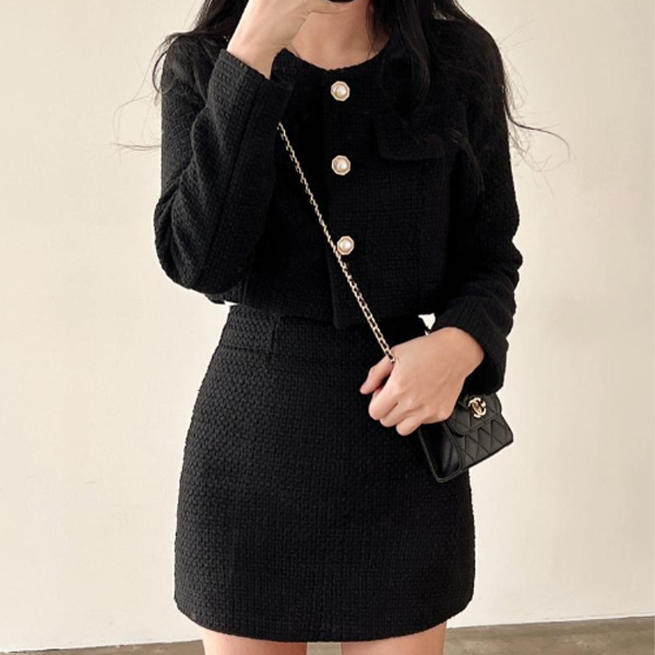 에리페 여성용 트위드 펄 버튼 투피스 46,800원