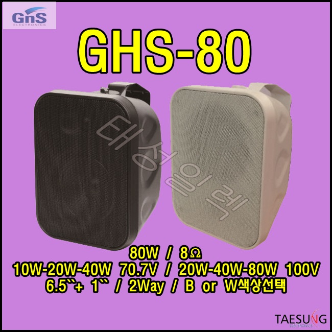 GHS-80/80W스피커/1통가격/매장용스피커/6.5인치스피커/패션스피커/하이파이스피커/카페음향기기/키즈카페스피커/인포메이션스피커/BGM스피커/지앤에스/GNS/지앤에스스피커, 화이트 230,000원