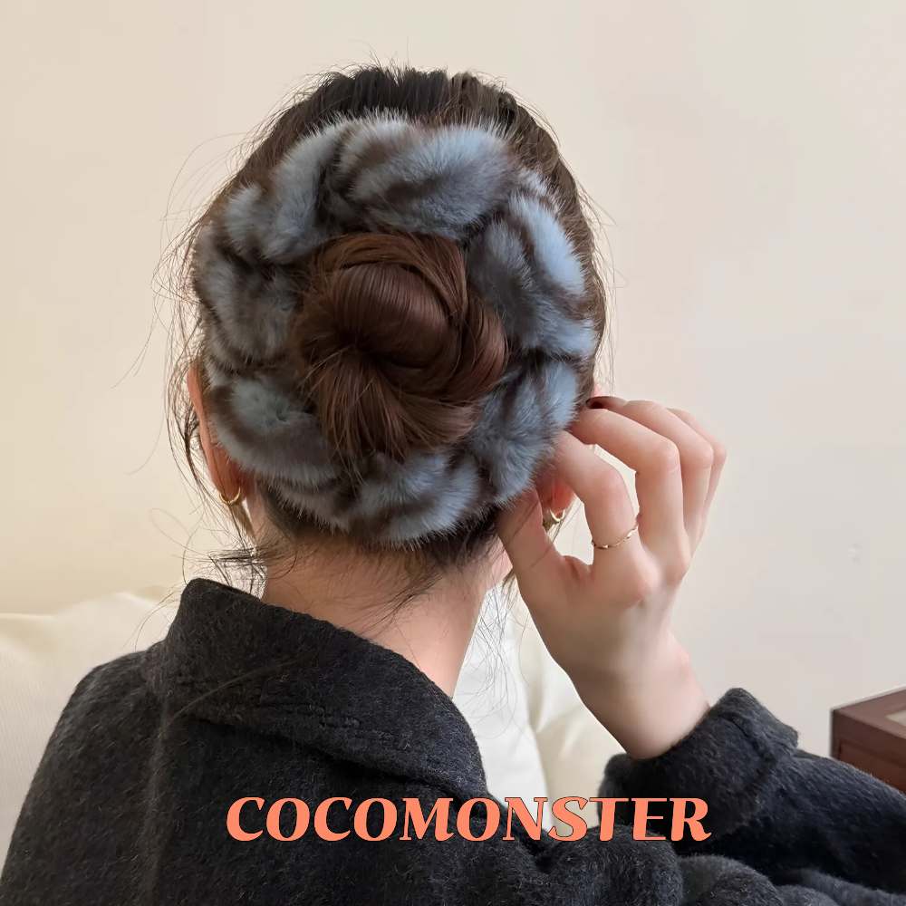 COCOMONSTER 프리미엄 밍크퍼 곱창 헤어밴드 반묶음 머리끈 17,900원