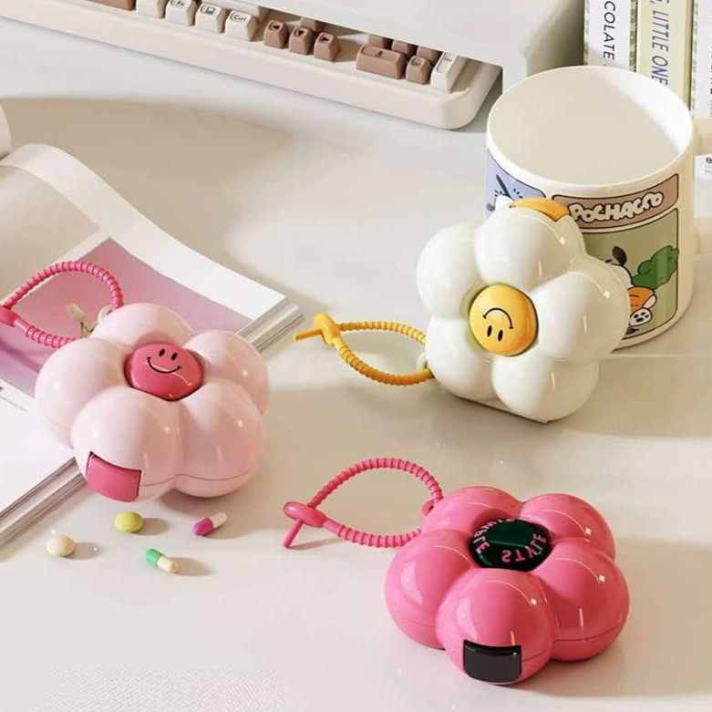 플라워 쥬얼리 휴대용 칸칸 수납 케이스, 1개, 화이트 9,900원