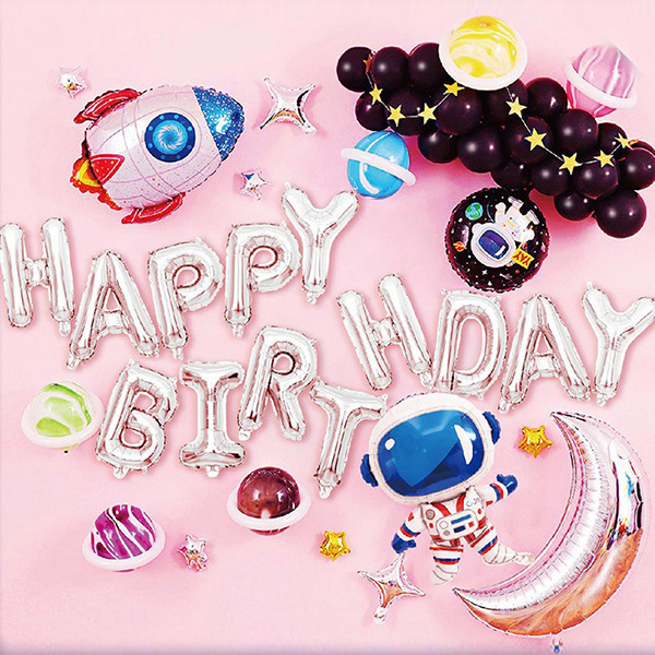 [파티지] 우주풍선 모음 /우주인 UFO 풍선 로켓 지구 행성풍선 우주선, P_A_우주 생일 풍선세트 [8885] +사은품 19,900원