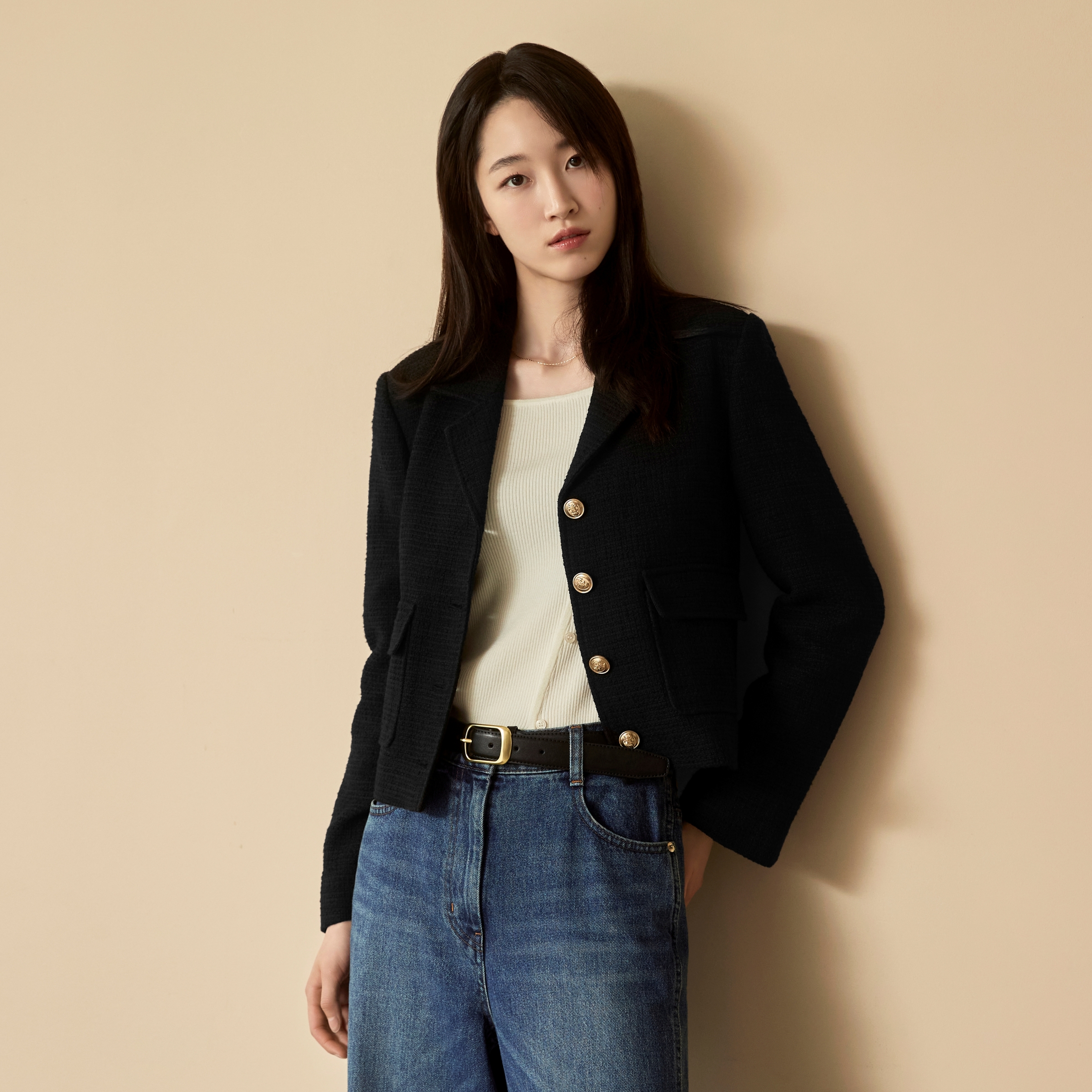 마인드브릿지 여성용 테일러드 트위드 자켓 MYJK6212 94,130원