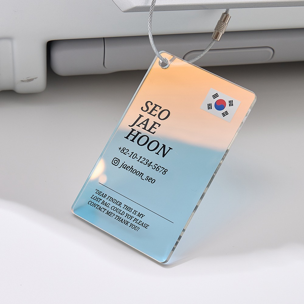 오로라 하프미러 캐리어네임택 러기지택 골프네임택 여행가방 이름표 주문제작 특수 강화 아크릴 9,900원