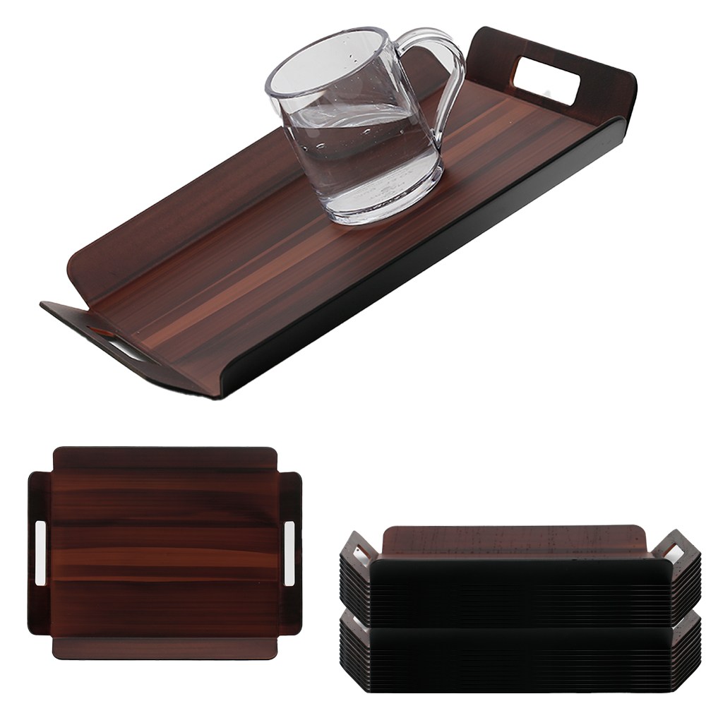 업소용 고퀄리티 논슬립 어두운 우드무늬 카페 손잡이 쟁반 트레이 세트 185,000원