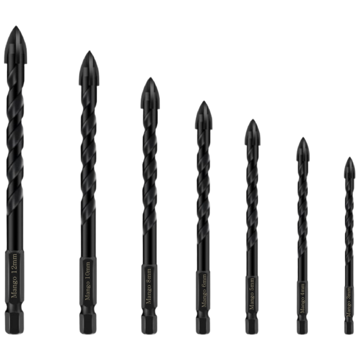 3mm~12mm 총7개입 만능 드릴비트 멀티 몬스터비트 타일 기리 포세린타일 비트 유리 대리석 콘크리트 화살촉 십자 전동드릴 함마드릴 임팩드릴 기리, 1세트 29,900원