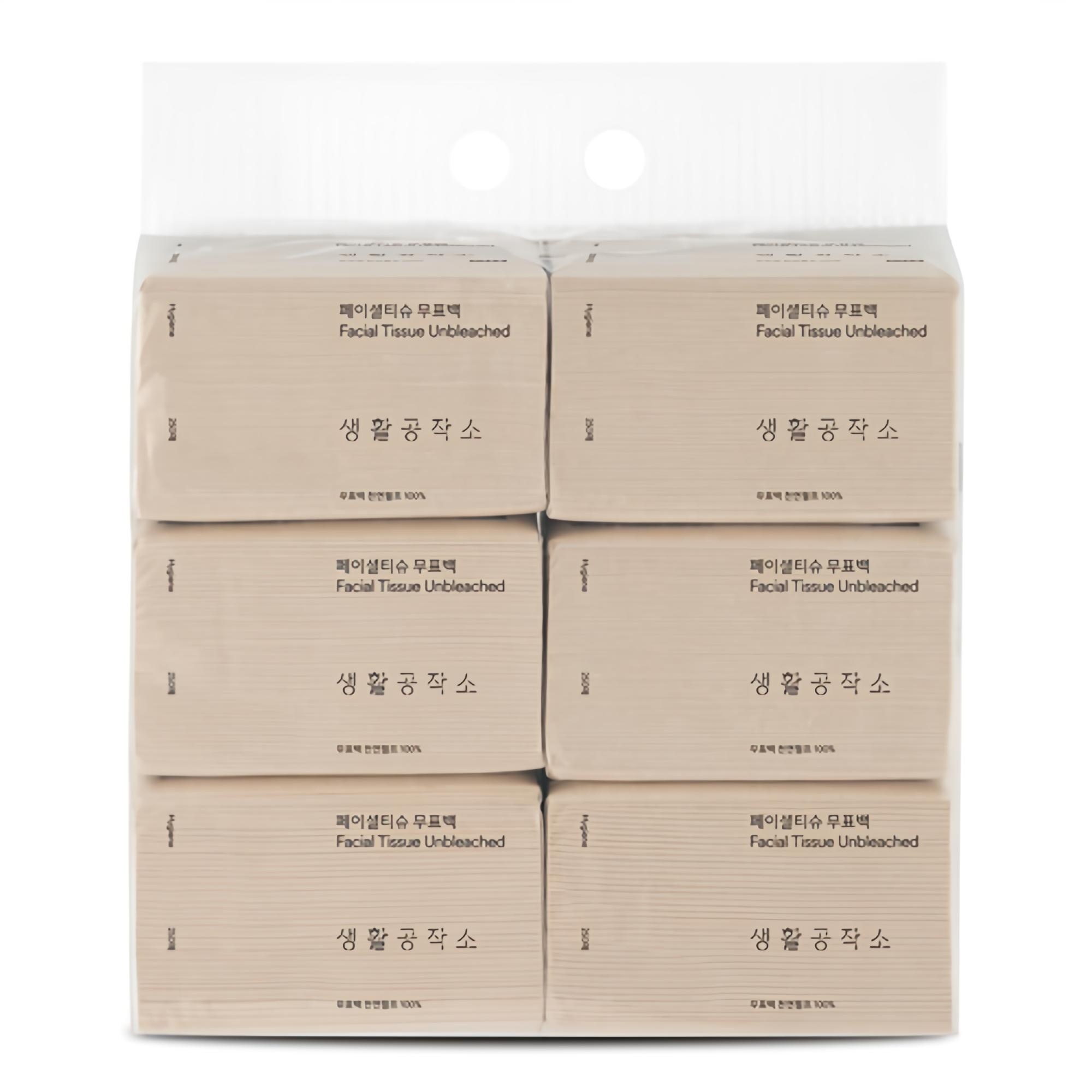 생활공작소 페이셜 무표백 천연펄프 미용티슈 2겹 10,870원