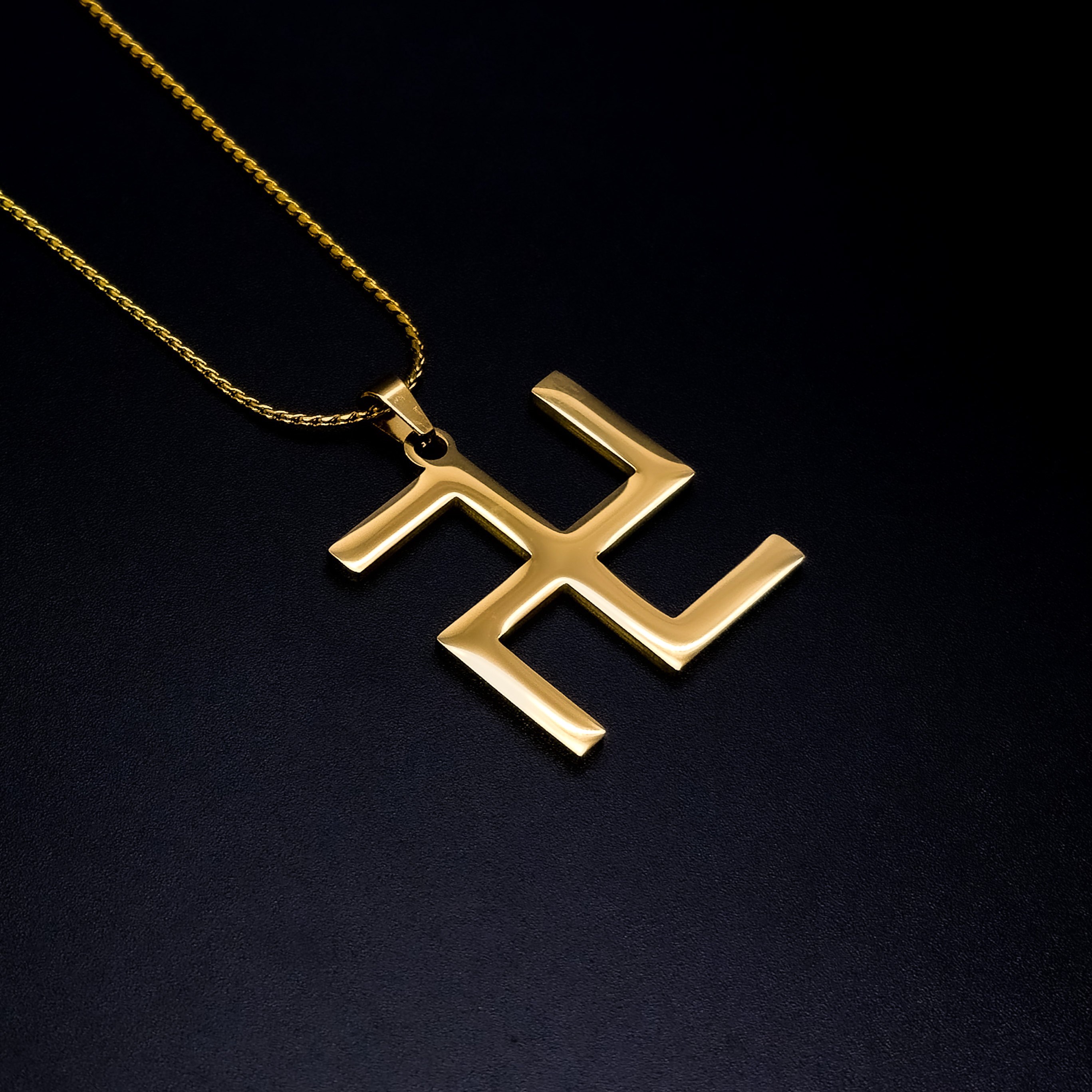 18K 골드 도금 남자 써지컬스틸 불교 문양 만자 체인 목걸이 21,000원