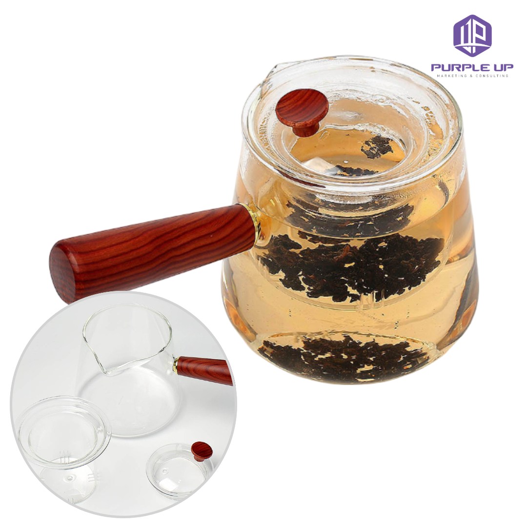 퍼플업 워머 차 티팟 우드핸들 내열유리 티포트 700ml 26,970원