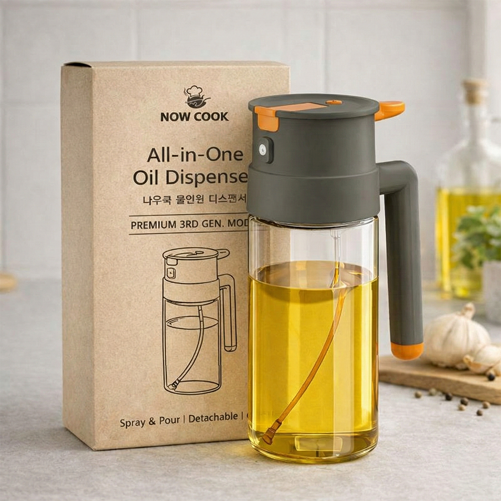 NOW COOK 오일 스프레이 디스펜서 (유리병/대용량) 딥 차콜, 1개, 650ml 12,800원