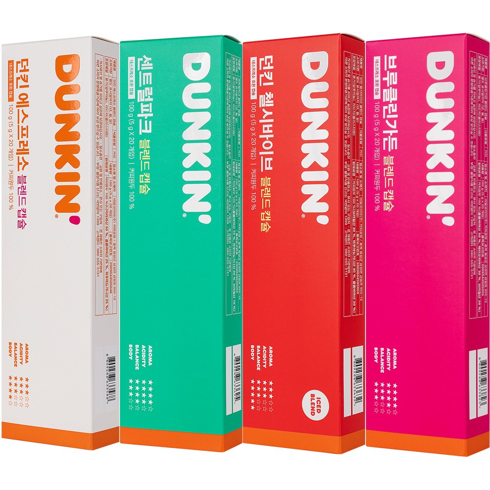 던킨 네스프레소 호환 캡슐 세트 [에스프레소+센트럴파크+첼시바이브+브루클린가든], 4개, 20개입, 5g 31,980원