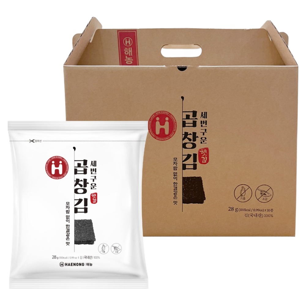 해농 세번구운 곱창김 선물세트 28g x 10p, 1세트 29,500원