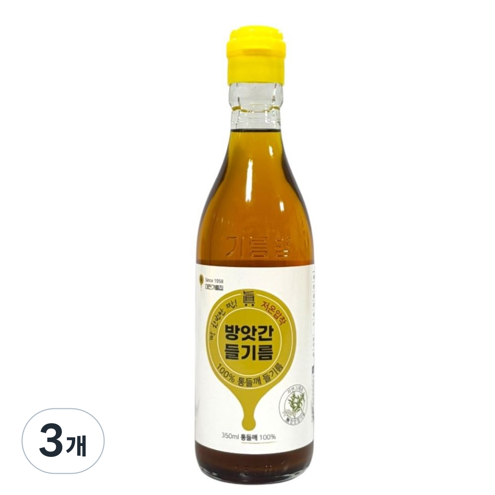 60년전통 대전기름집 통들깨로짠 고소한 방앗간들기름 350ml, 3개, 350ml 38,990원