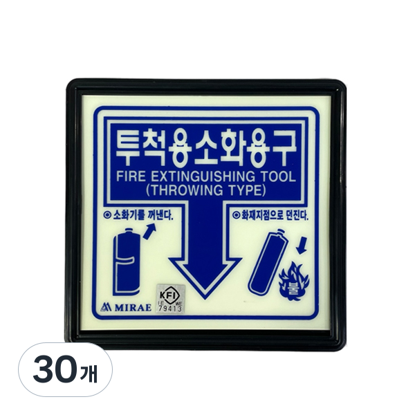 KFI인증 야광/축광 투척용 소화용구 표지판, 30개 134,980원