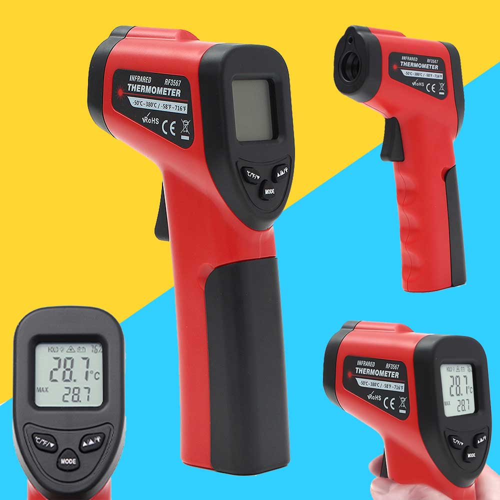 디지털 적외선 온도계 7x15x2.7cm 비접촉식, 레드, 1개 29,900원