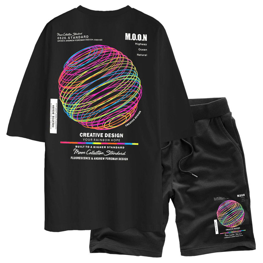 남녀공용 빅사이즈 5부오버핏 오로라 + 반바지 오로라 트레이닝세트 추리닝 35,900원