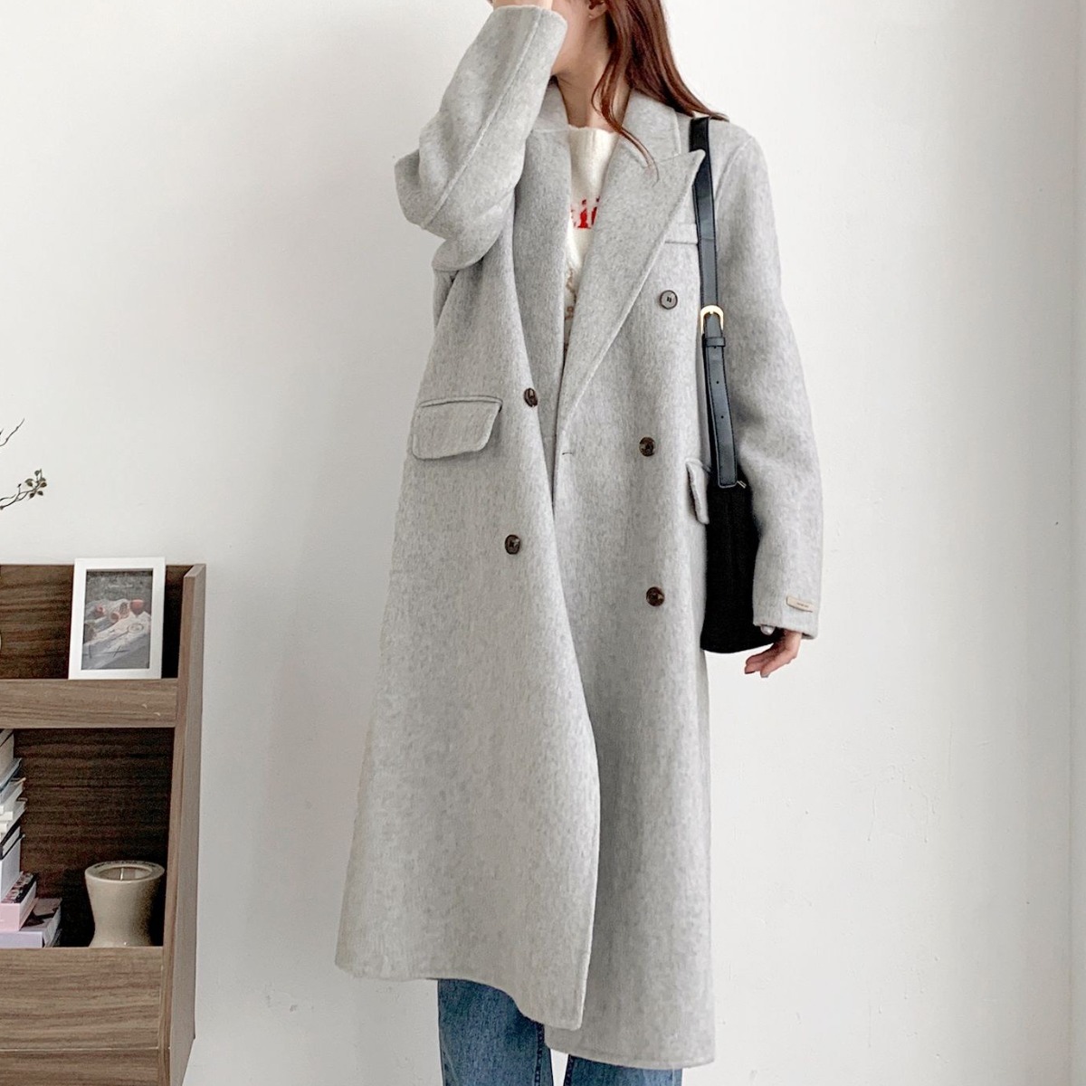 클래식 테일러드 여성 울100% 핸드메이드 더블 롱코트 169,000원