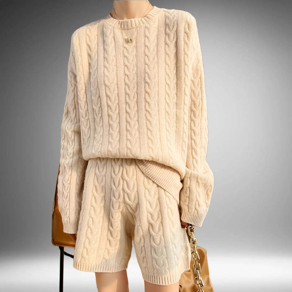 지니마켓25 울혼방 케이블 니트 루즈핏 투피스 세트 울 35% 58,900원