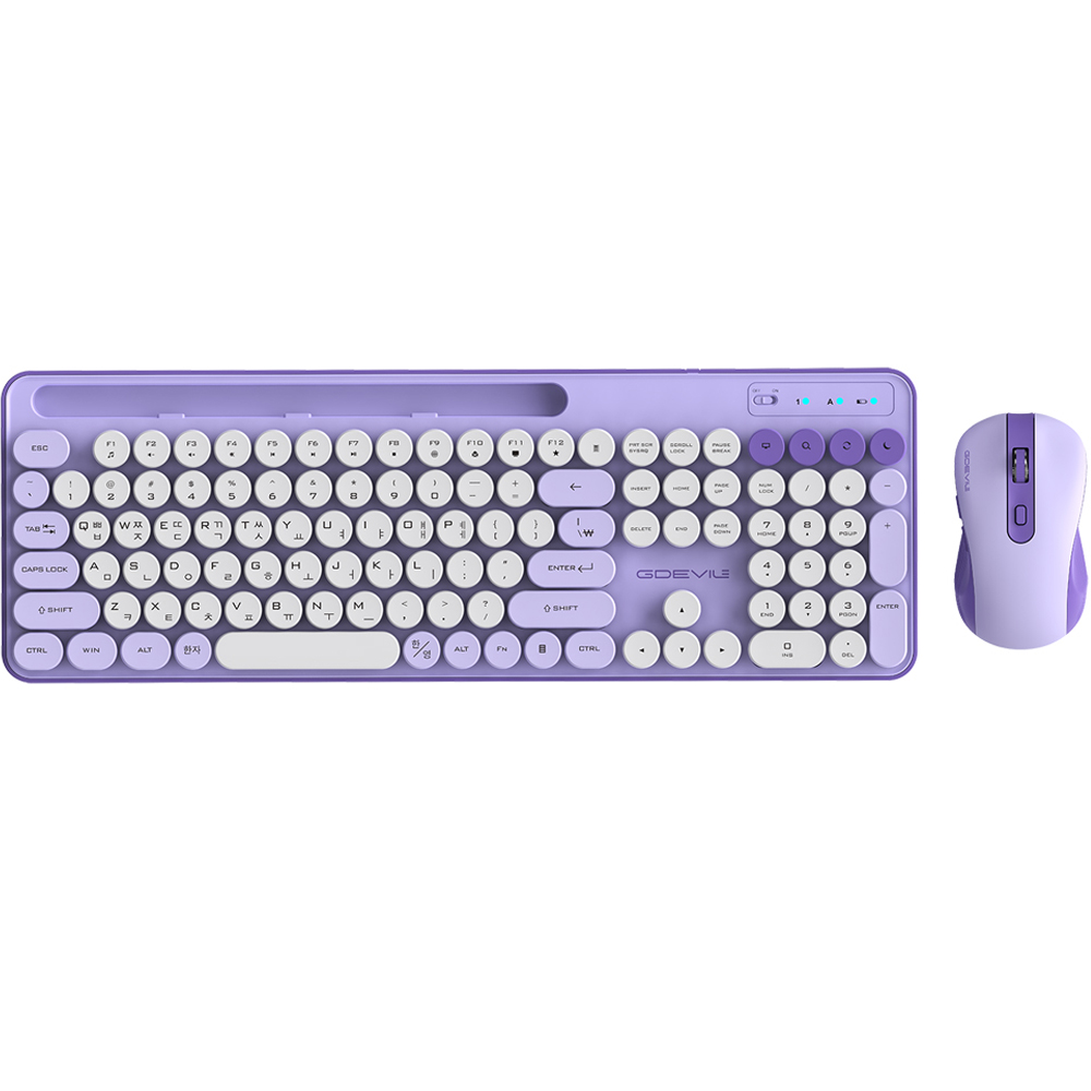 지데빌 저소음 무선 키보드 마우스 세트, 퍼플, MK700W, 일반형 34,020원