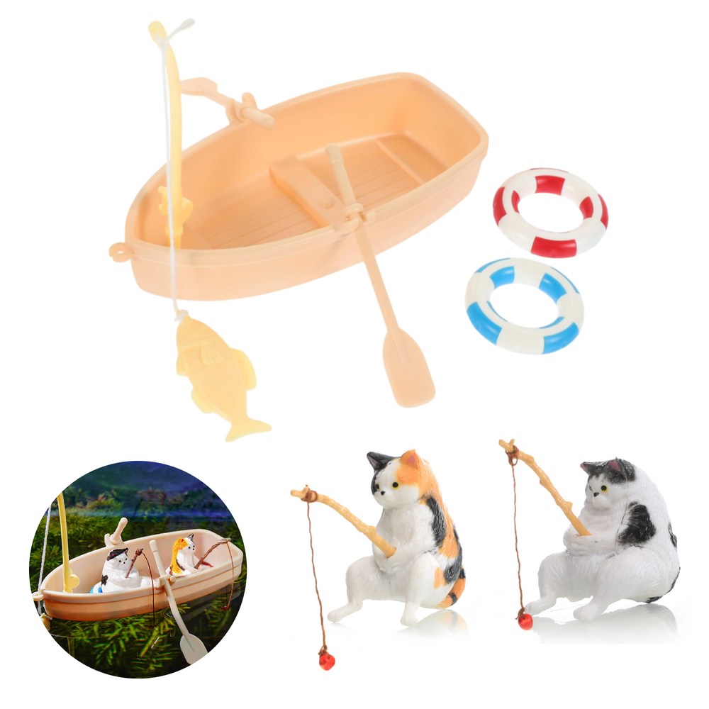 도나토르 어항 꾸미기 고양이 배 피규어 세트 7,400원