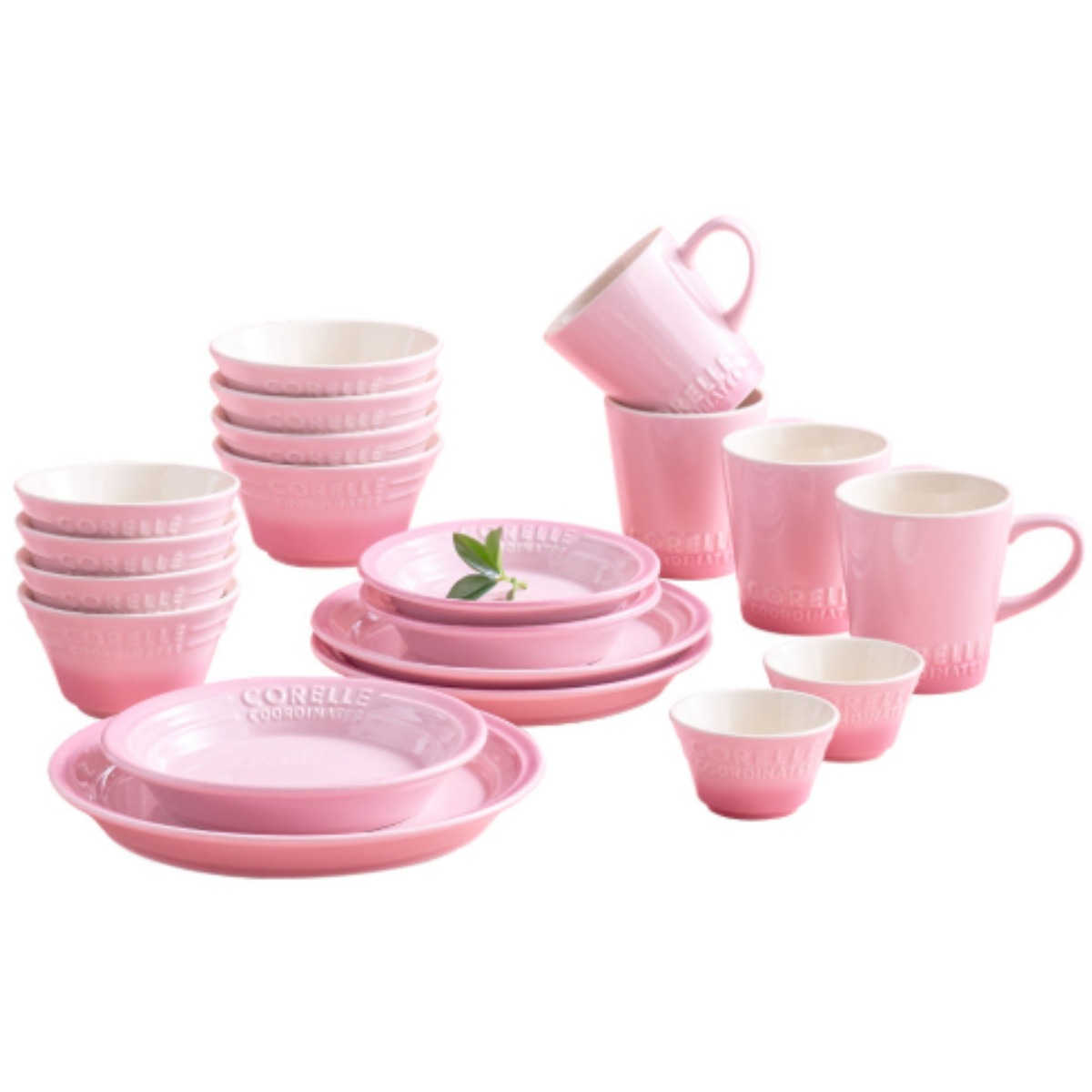 코렐 코디네이츠 브리즈스톤 도자기 그릇 식기세트 2인 4인, 핑크, 1세트, 20p 198,900원