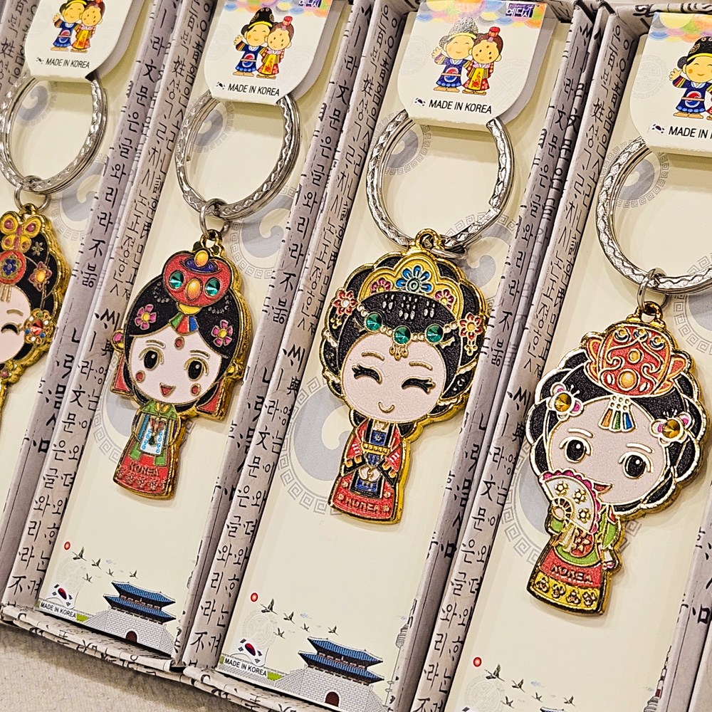 한국 기념품 전통 메탈 캐릭터 일러스트 키링 키체인 세트 19,900원