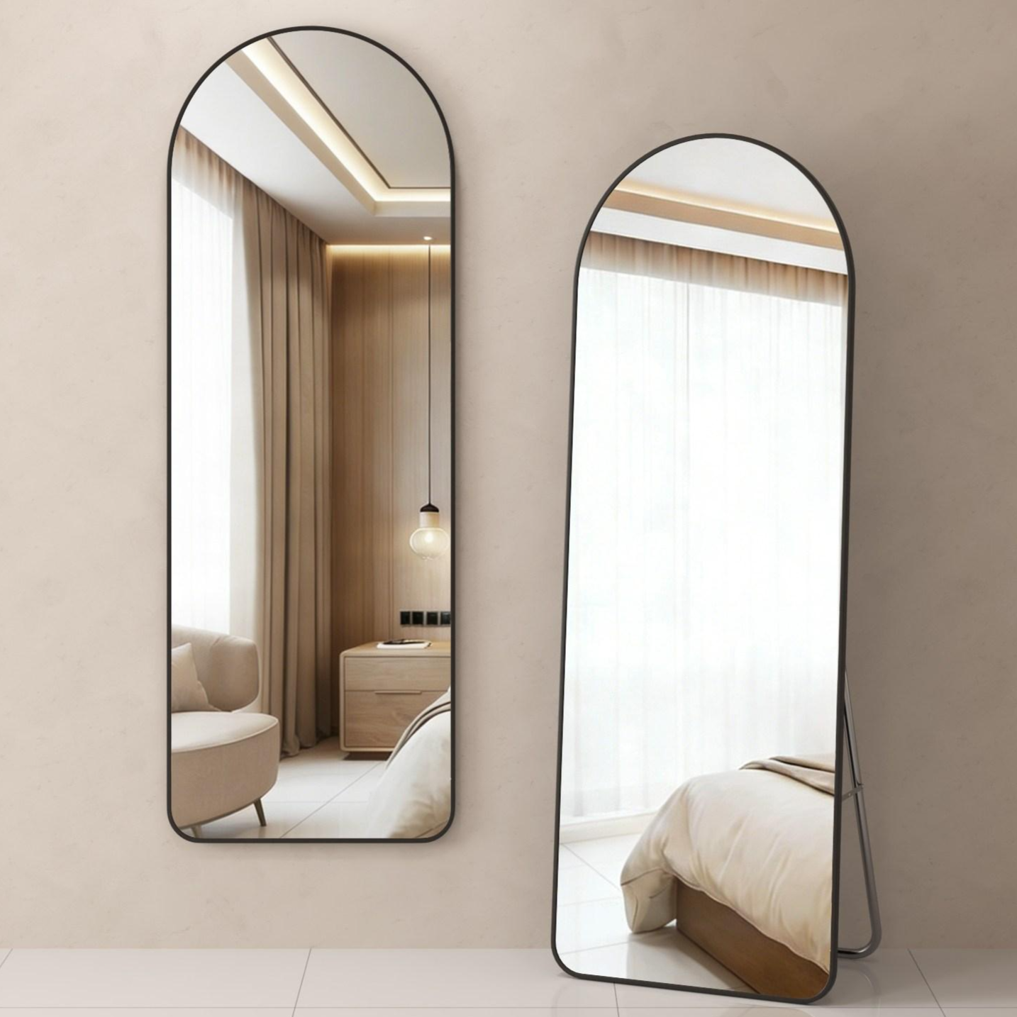 라보토리 아치형 벽걸이 스탠드 전신거울, 블랙BC 20,900원