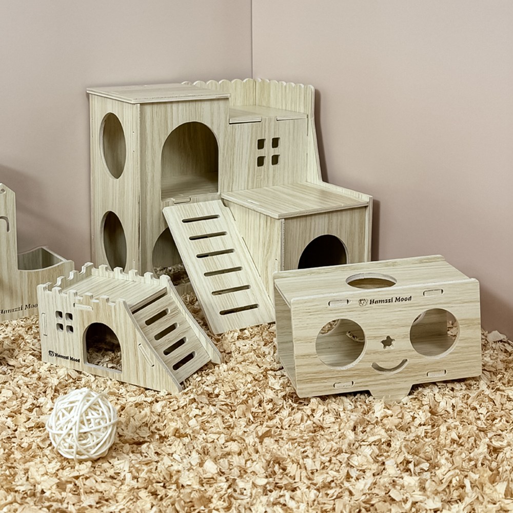 햄찌무드 원목 은신처 미로 놀이터 세트 19,500원