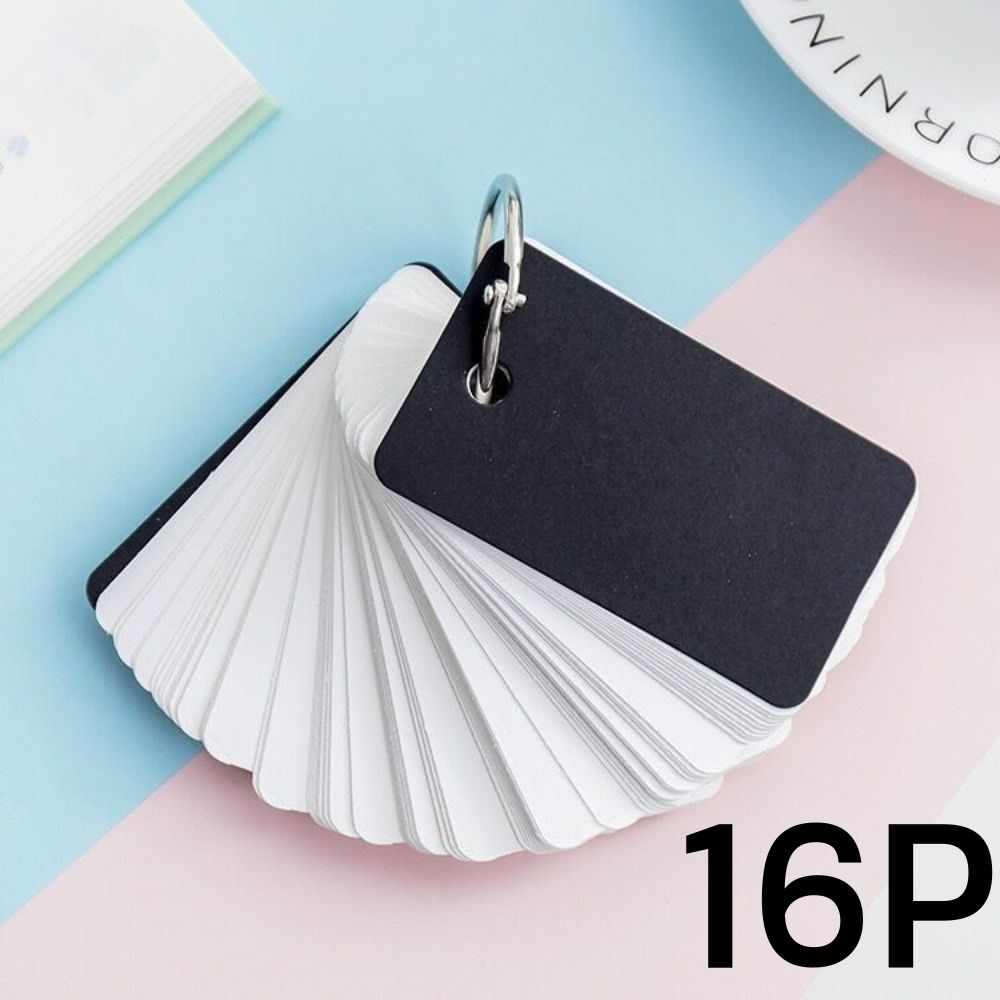 글리노 영어 중국어 일본어 외국어 암기 미니 카드 링 단어장 세트, 16개, 블랙 21,000원