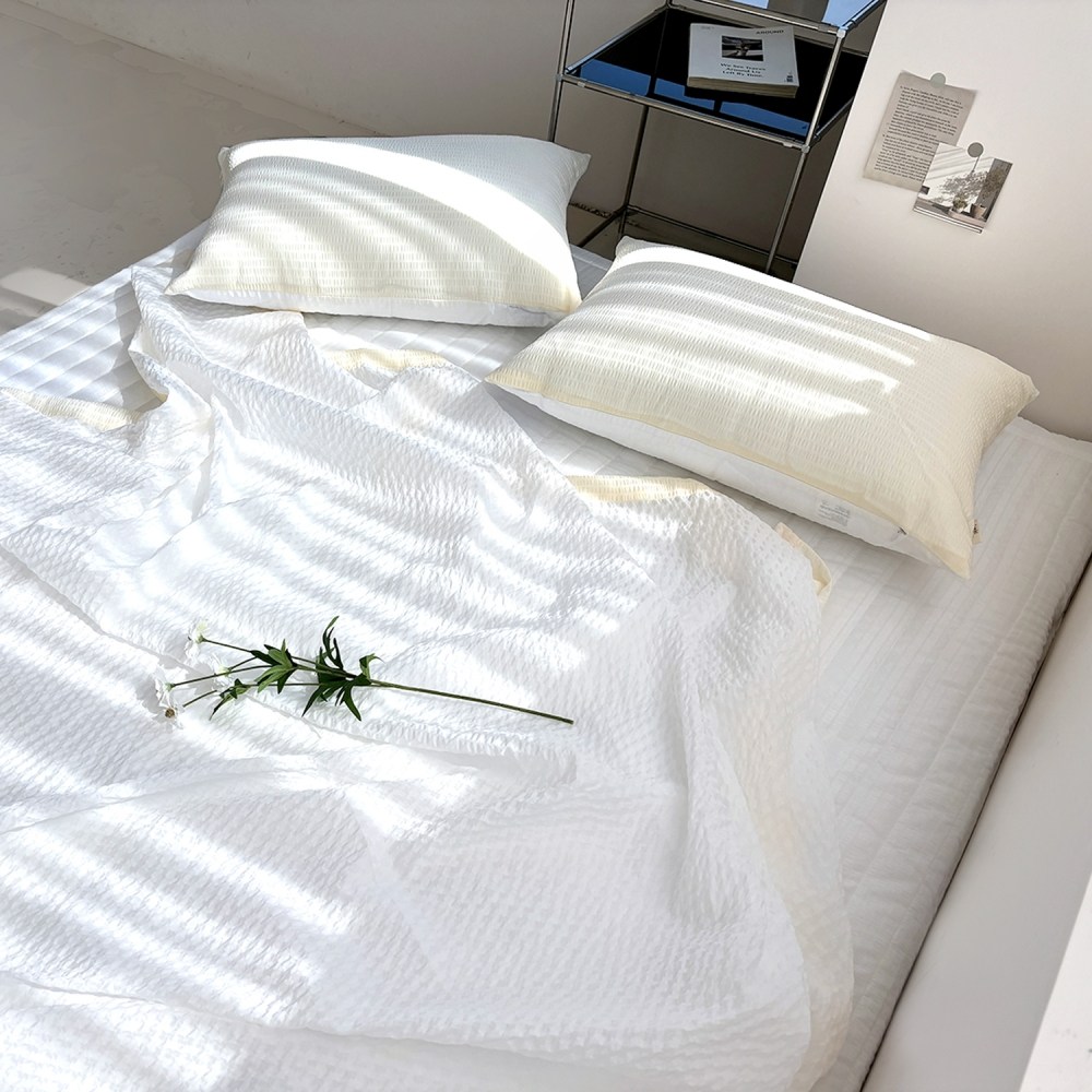 루시드슬립 시원보송 오션 시어서커 여름 홑이불, 크림 아이보리 12,900원