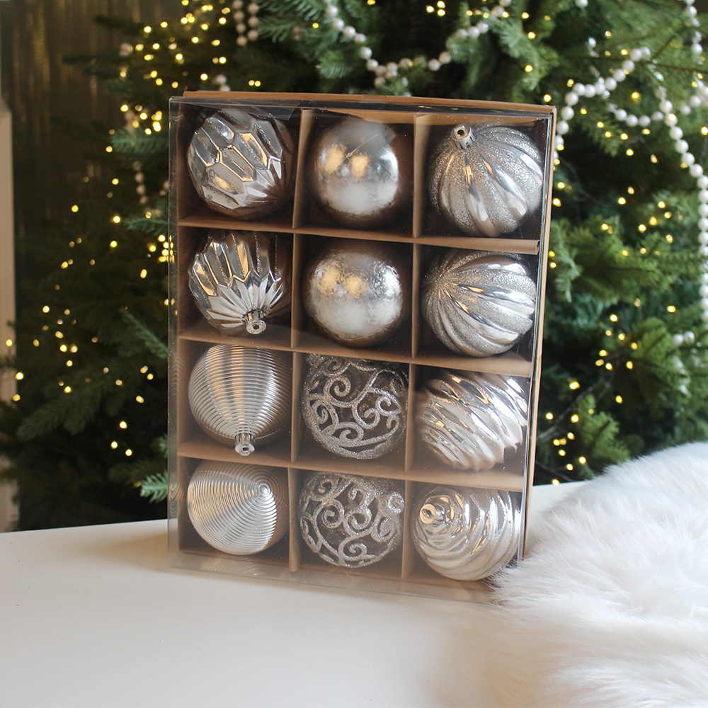 [해피인어스] 크리스마스 대형 오너먼트 8컬러 장식볼, 1개, 실버 18,000원