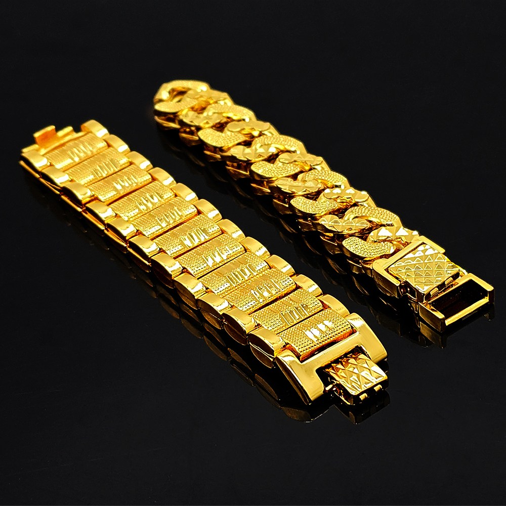 2종세트 남성 18k압축도금 팔찌 세트 실제금싱크로율 / 노블레스 맨즈스퀘어 37,800원