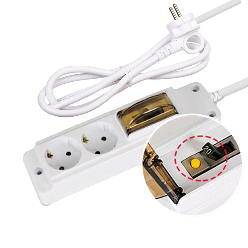 현대일렉트릭 고용량 멀티탭 누전차단 콘센트 2구, 1개, 화이트, 1.5m 25,000원