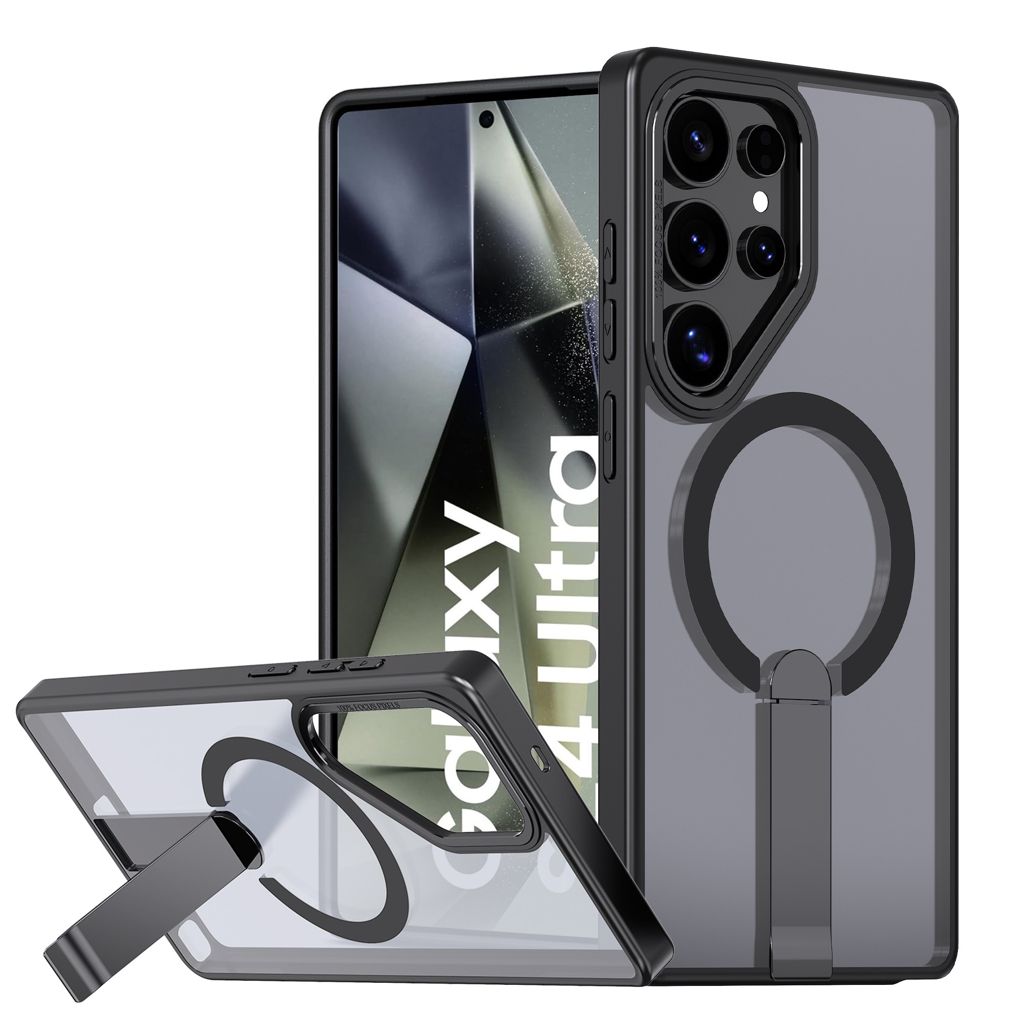 아칸크 갤럭시 S24 Ultra 5G SM-S928N 맥세이프 M 에어클로 매트벨벳 반투명 마그네틱 휴대폰 거치대 케이스 15,900원