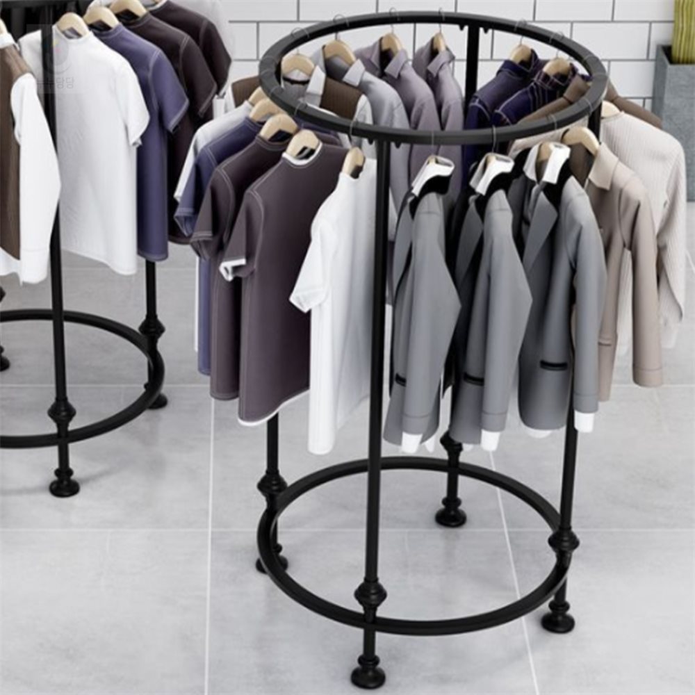 드레스룸 스틸 스탠드 원형 행거 (블랙) 행거옷걸이 152,700원